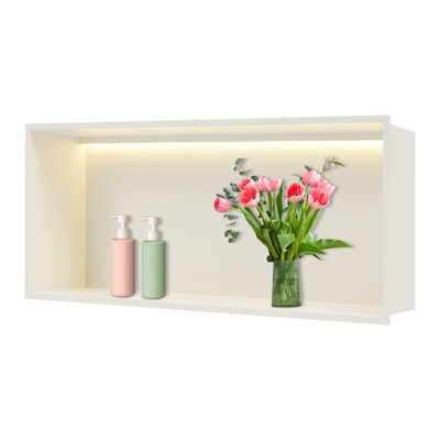 Rectangle Stainless Steel Recessed Shower Shelf With LED Light