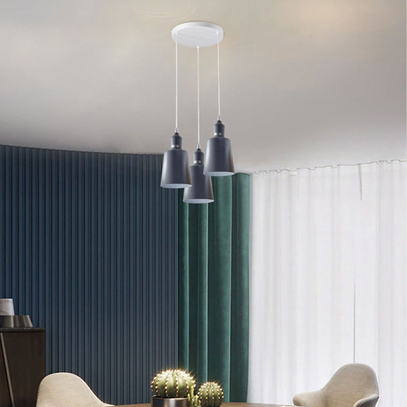 3 - Light Silver Cluster Pendant, Grey