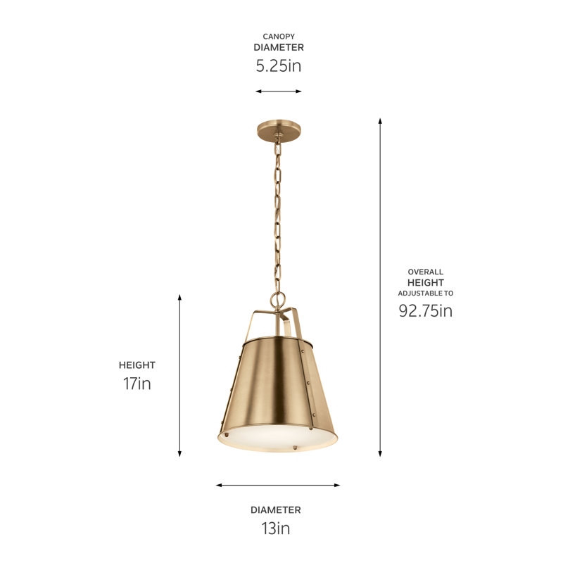 Liebenthal 1 - Light Bell Pendant, Bronze, 92.75" H x 13" W x 5.25" D, Champagne Bronze