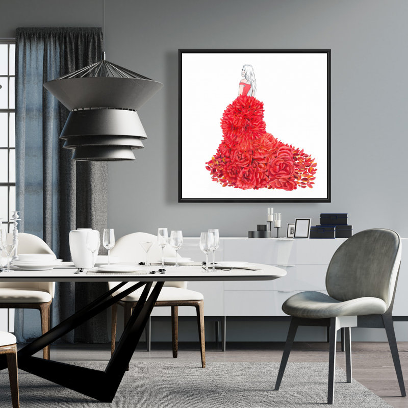 Impression de robe de fleur sur toile, H 36 po x l 36 po