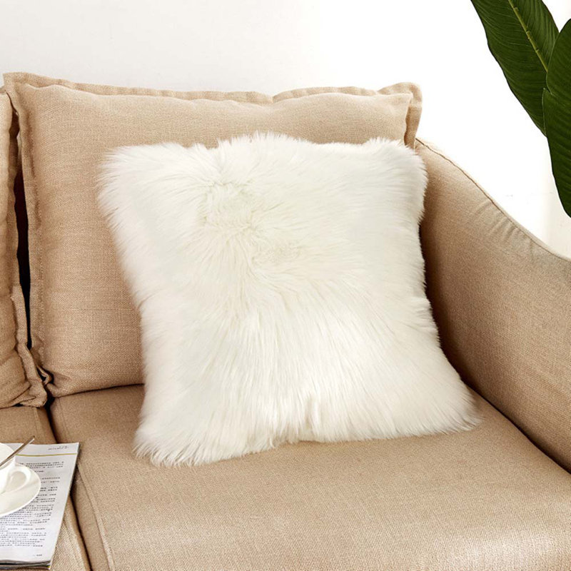 Evers White Square Cushion Cover