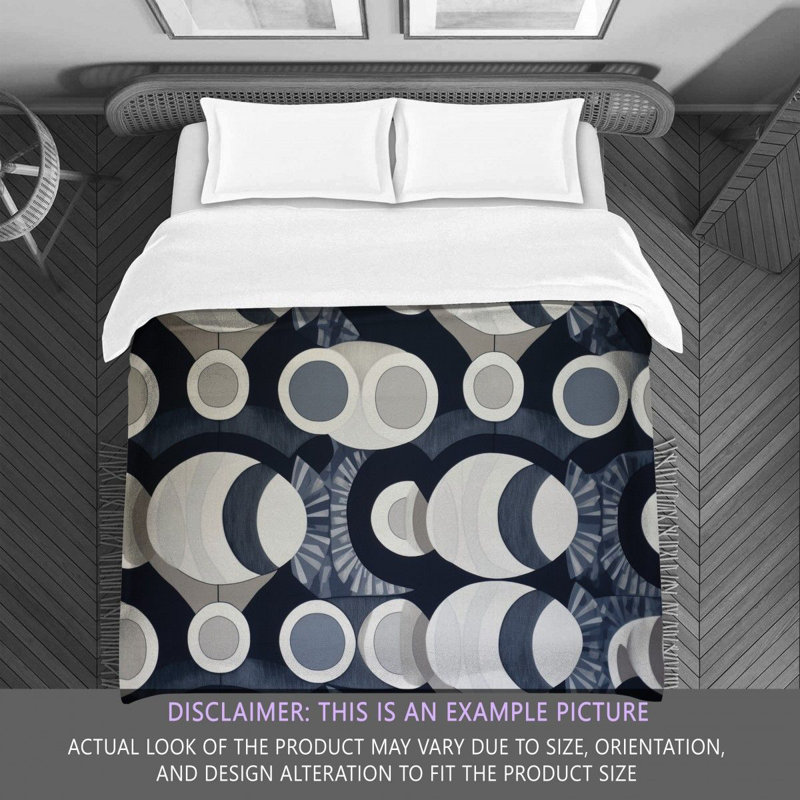 Funky Bedding, Twin Comforter, Gray/Navy Abstract
