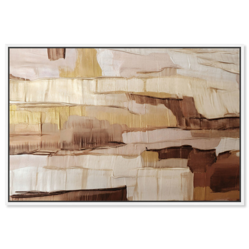 Art mural abstrait Afrique Boho par Art Remedy, Cadre blanc, H 17 po x l 25 po