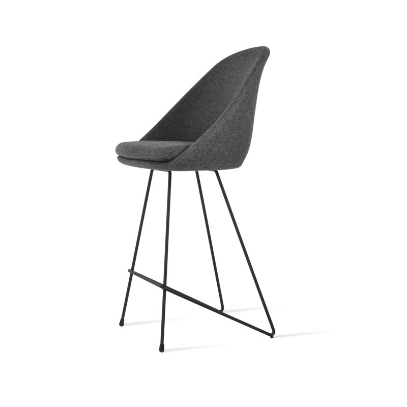 Tabouret de bar et de comptoir Avanos, Tabouret de bar (siège d'une hauteur de 29 po), Noir, Gris foncé
