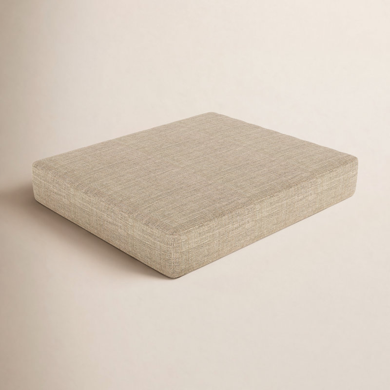 Ottoman Outdoor Patio Cushion With Sunbrella Fabric, Cast Ash Sunbrella® Plainweave