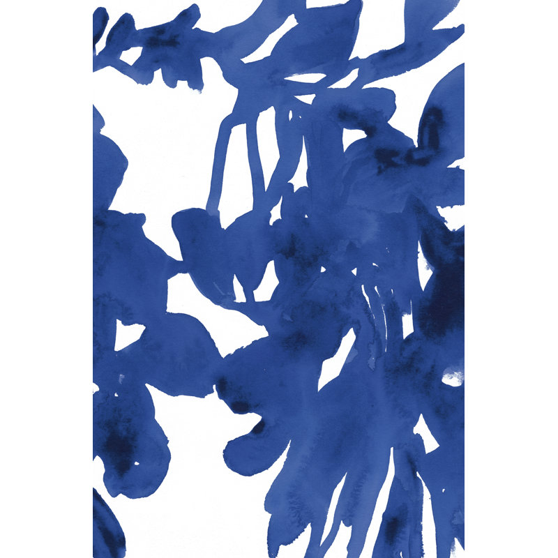 Azure Silhouette I - Painting on Canvas, Black Floater Frame, 122 cm H x 81 cm W