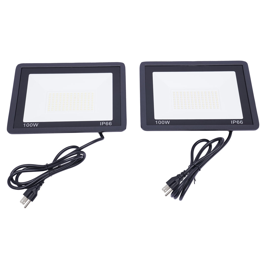 100W LED Outdoor Security Flood Light 2 Pcs (Set of 2) Lomana
