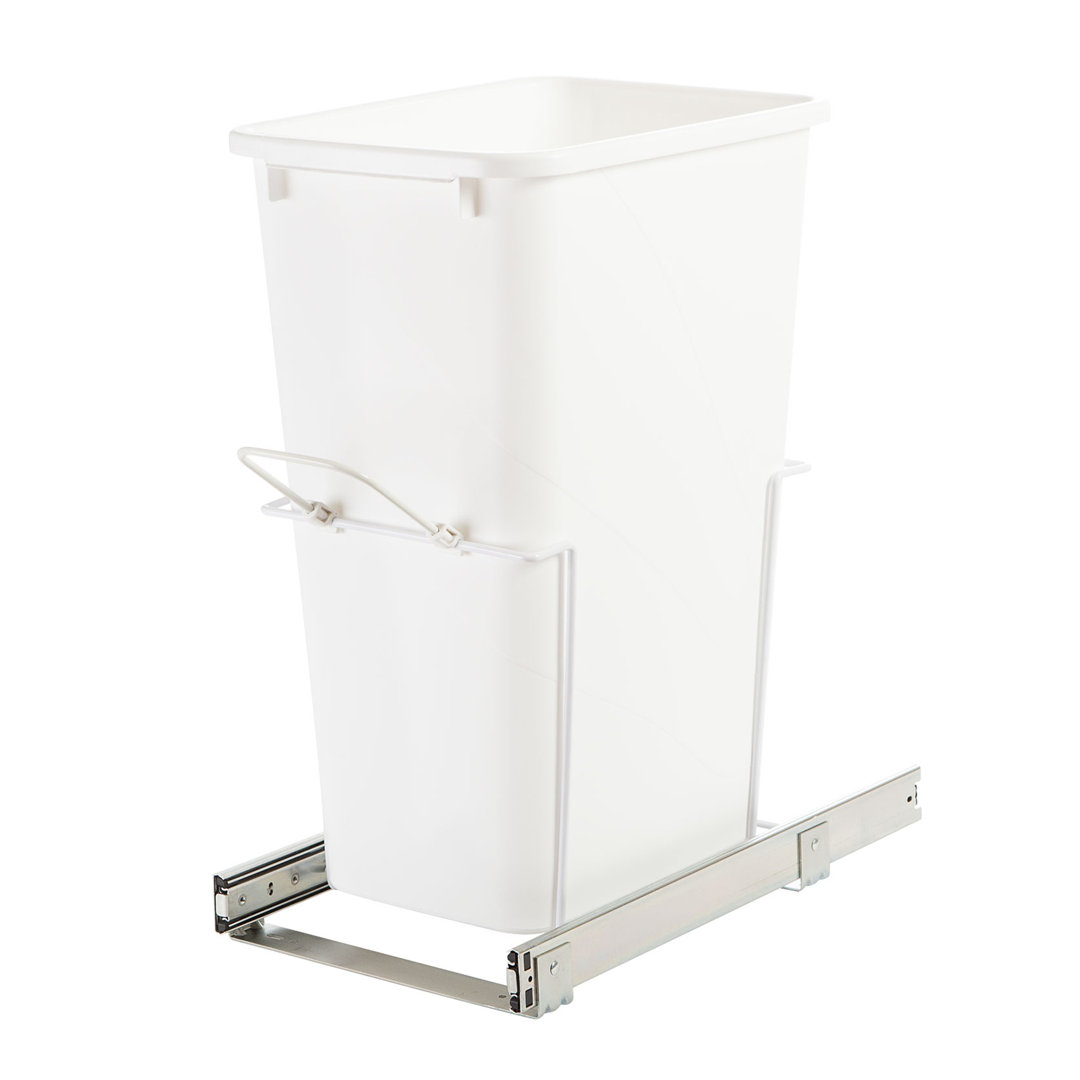 Plastic Open Pull Out Trash Can - 2.5 Gallons Knape&Vogt