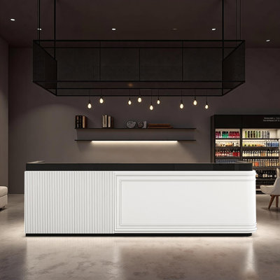 Retro Minimalist Bar Counter – Practical Multi Use for Bars Lounges Pubs and Commercial Entertainment Spaces