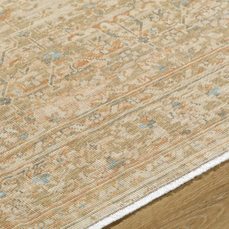 Handcrafted Wool Rectangular Area Rug in Tan and Taupe