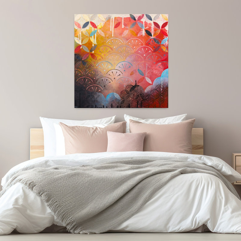 Art abstrait contemporain, patient, H 32 po x l 32 po