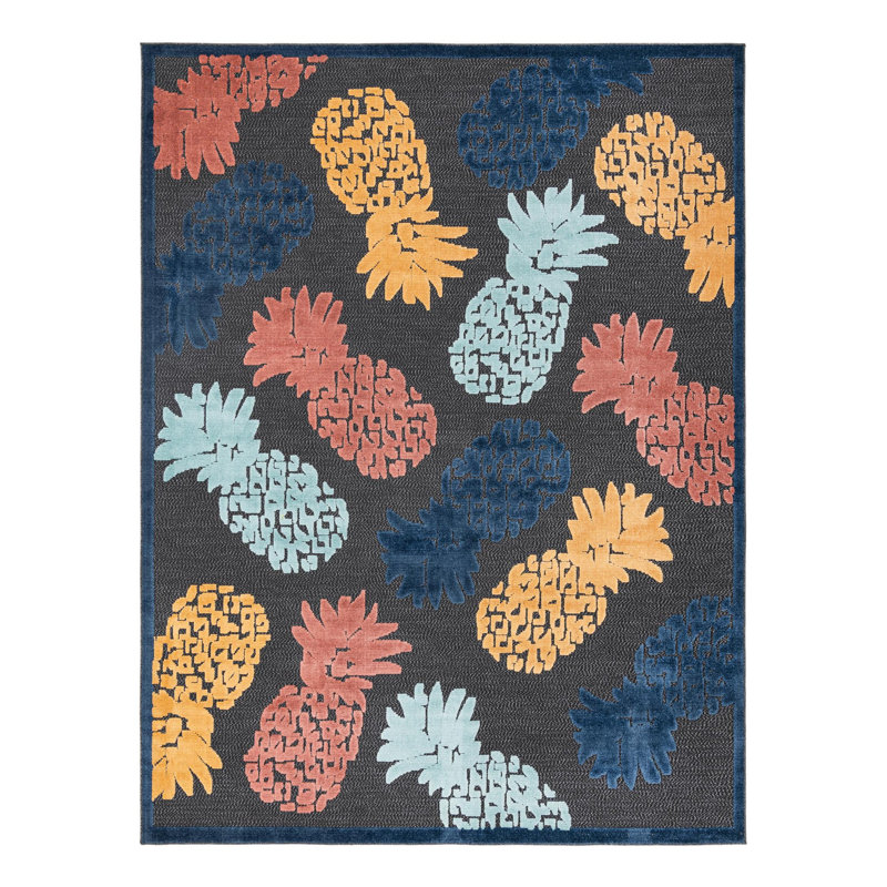 Medfield Indoor/Outdoor Rug Black, Rectangle 9' x 12'