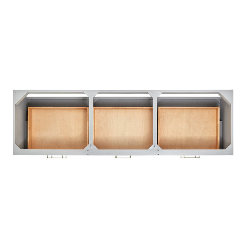 73'' W Double Vanity, Pure White Quartz, Gray, Brushed Nickel