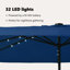Garden Parasol with LED Strip Lights Polyester and Steel Sun Shade-1163912444