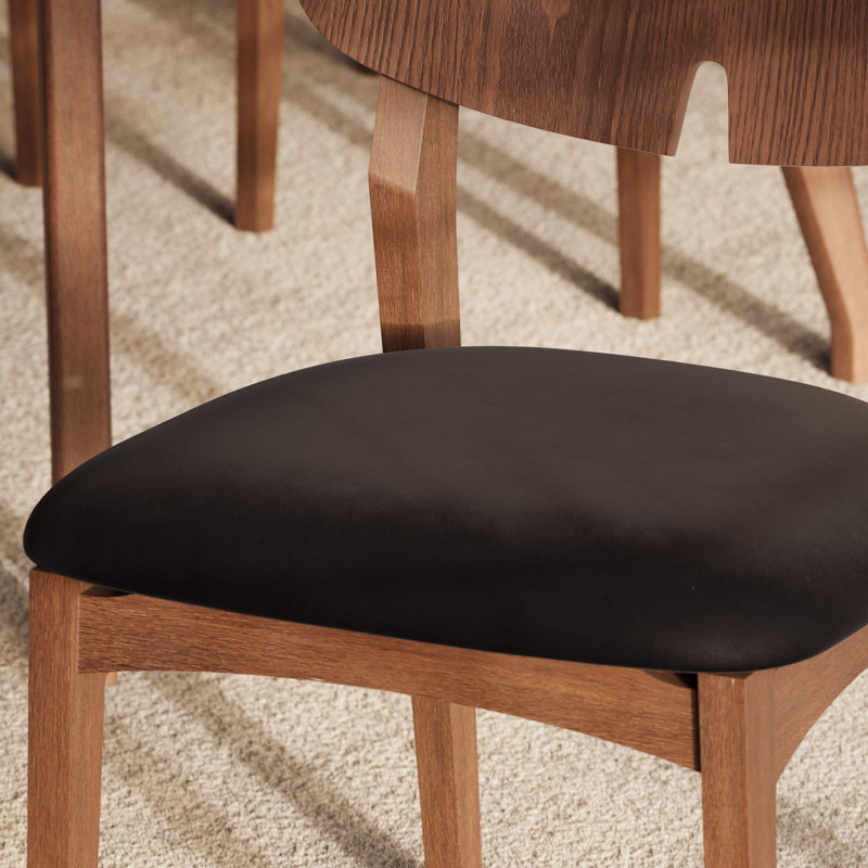 Modern Brazilian Beth Side Chair, Shimmy Black / Nogal