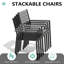 Ensemble repas extérieur pour 6 personnes avec chaises empilables (ensemble de 7)-107487232