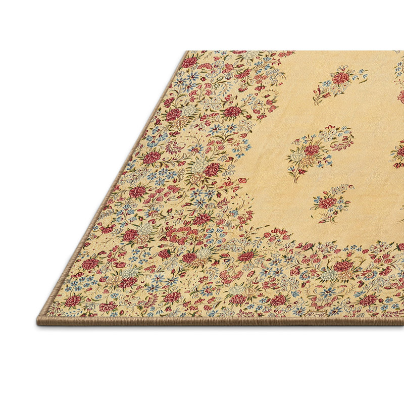 Tapis traditionnel crème / rouge Galston, Rectangle 5 pi x 7 pi