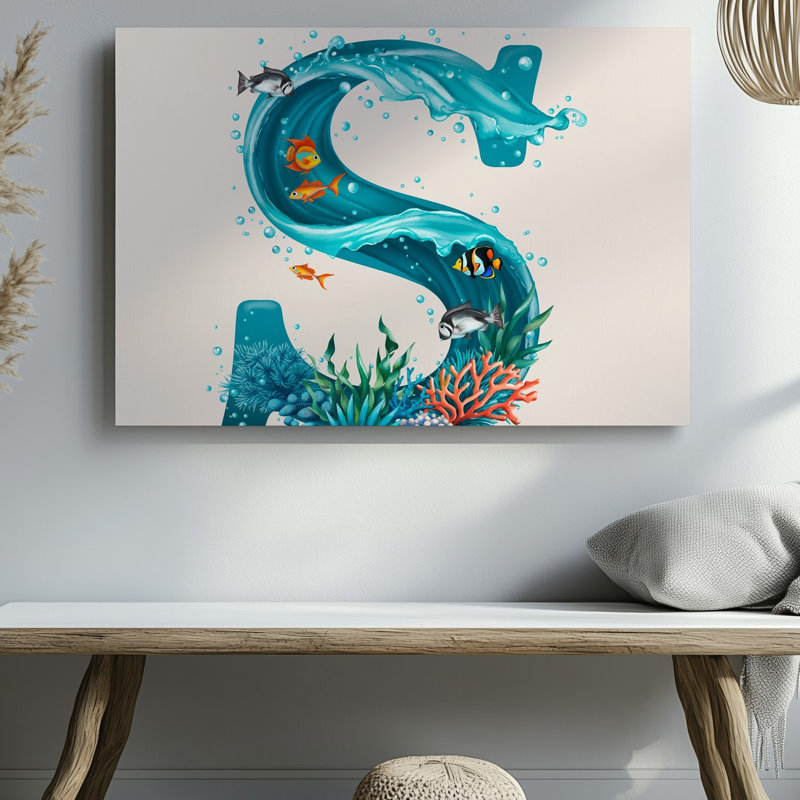 Toile «The S lettre Emerges As A Vibrant», toile avec art mural, H 30 po x l 40 po