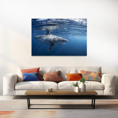 Majestic Great White Shark Contemporary Fish Shark Wall Art Print