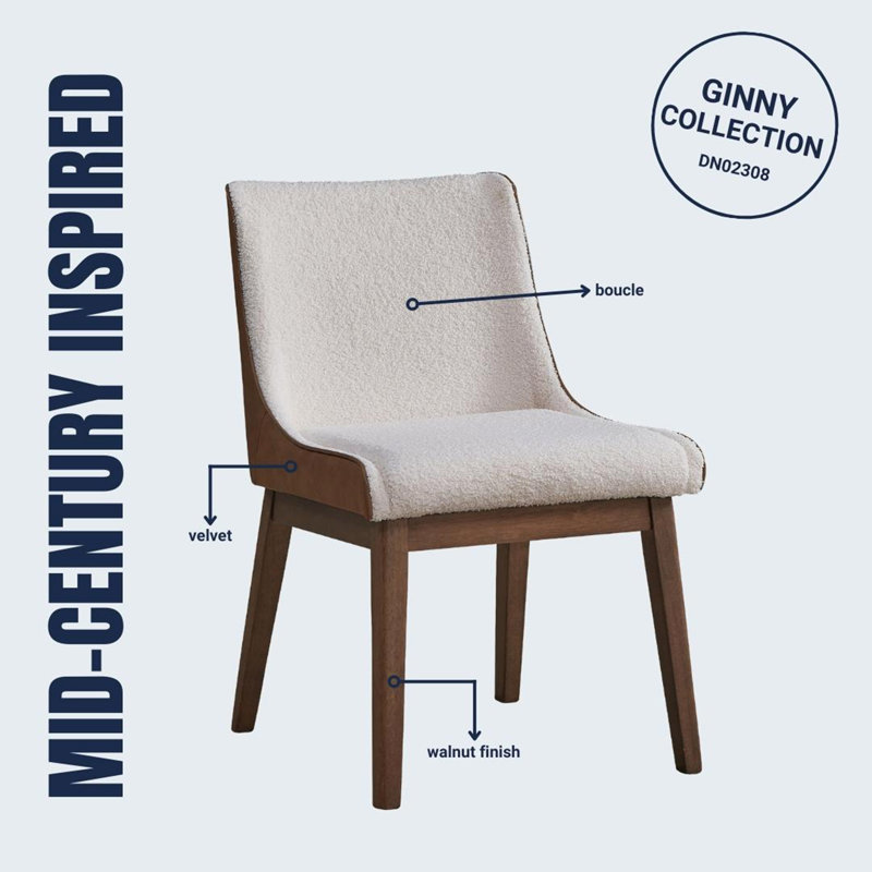 Ensemble de 2 chaises d'appoint en velours Ginny