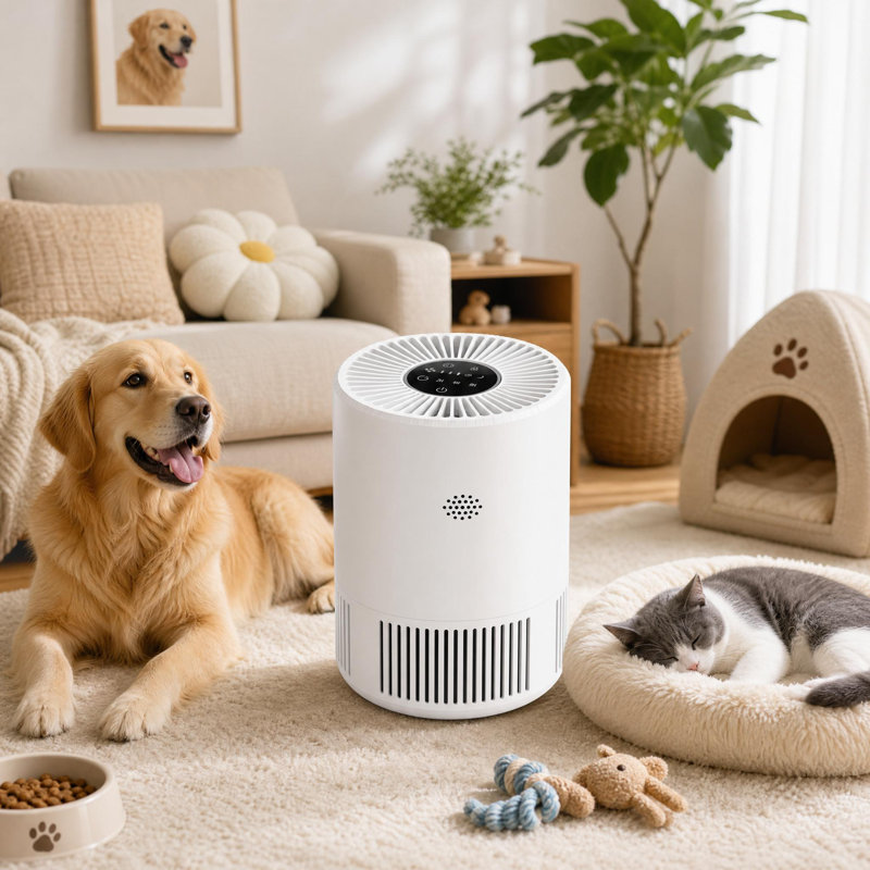 Air Purifier with HEPA H13 Filter, White, 25cm