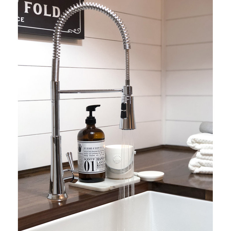 Robinet de cuisine à poignée simple pull down Zuri, Acier inoxydable