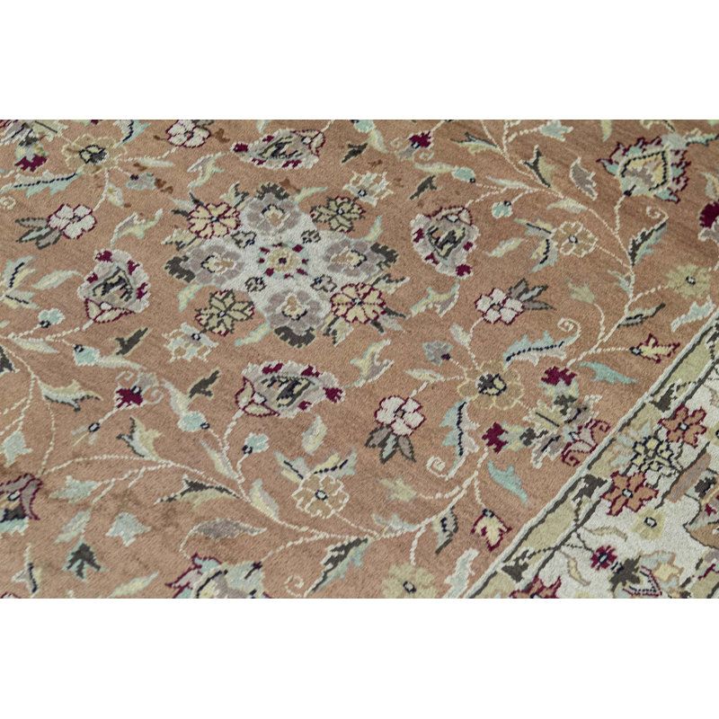 Hand-Knotted High-Quality Peach and Ivory Area Rug
