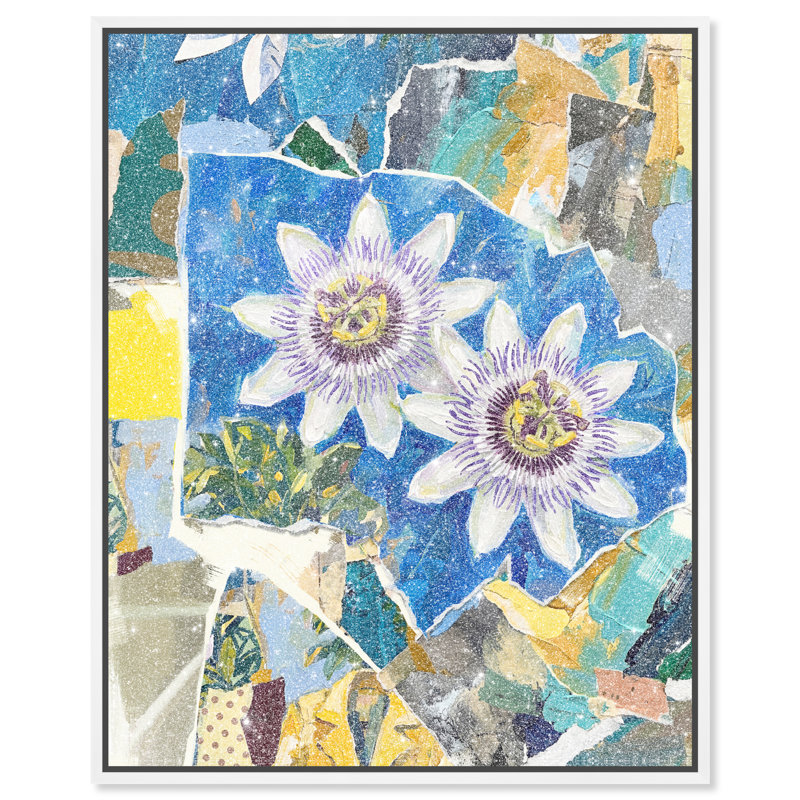 Blue Spring Floral & Botanical Canvas Print by Oliver Gal, Black Frame, 16 x 20, 17"H x 21"W, White Floater Frame
