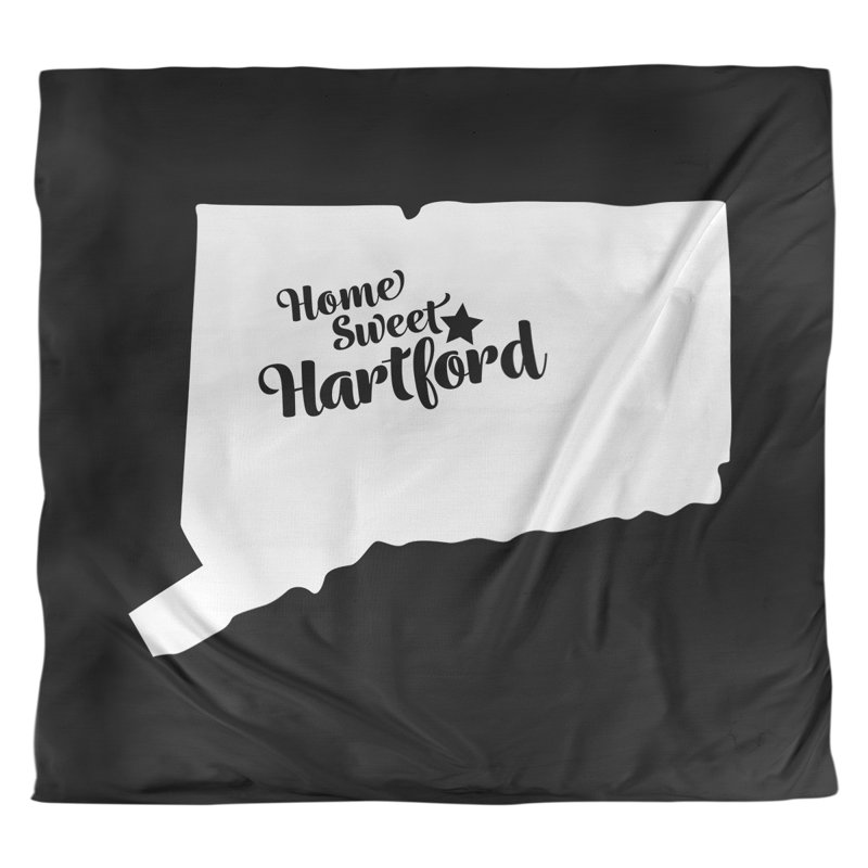 Housse de couette hartford connecticut, Housse de couette pour très grand lit, Noir, Microfibre