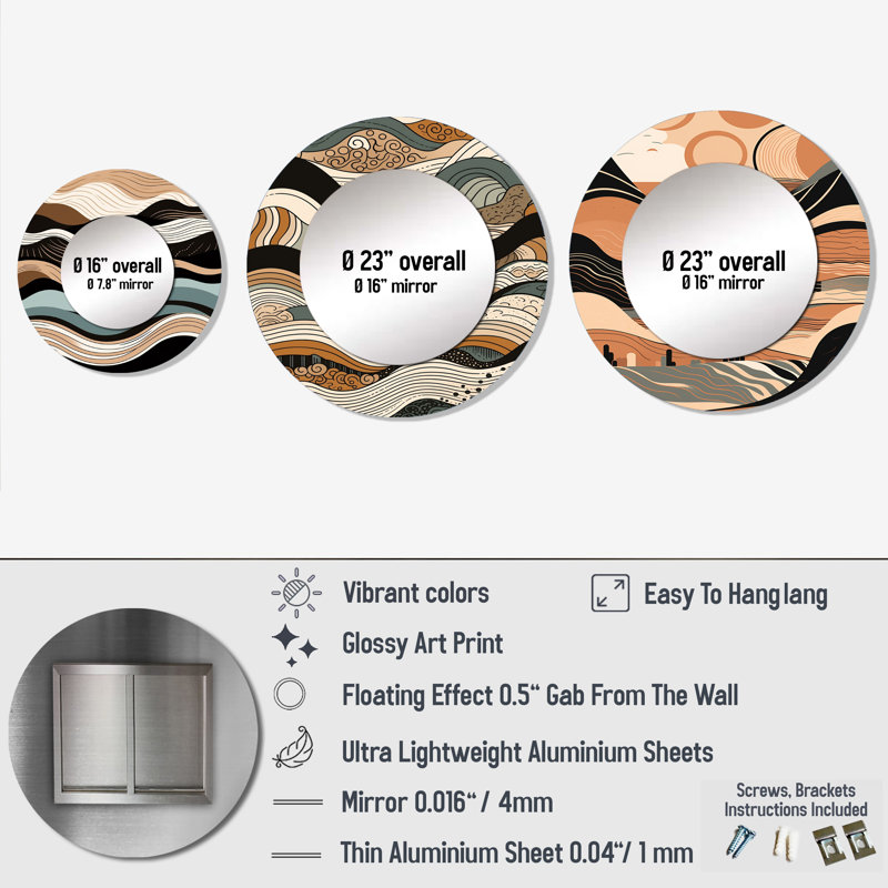 Penticton Metal Round Mirror