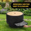 26 in Smokeless Fire Pit with Removable Ash Pan, Wood Burning Firepit Table with Lid&Fire Poker,Smokeless Outdoor Fireplace with Dust Bag, Outdoor Fire Pits for BBQ, Table, Bonfire, Camping.