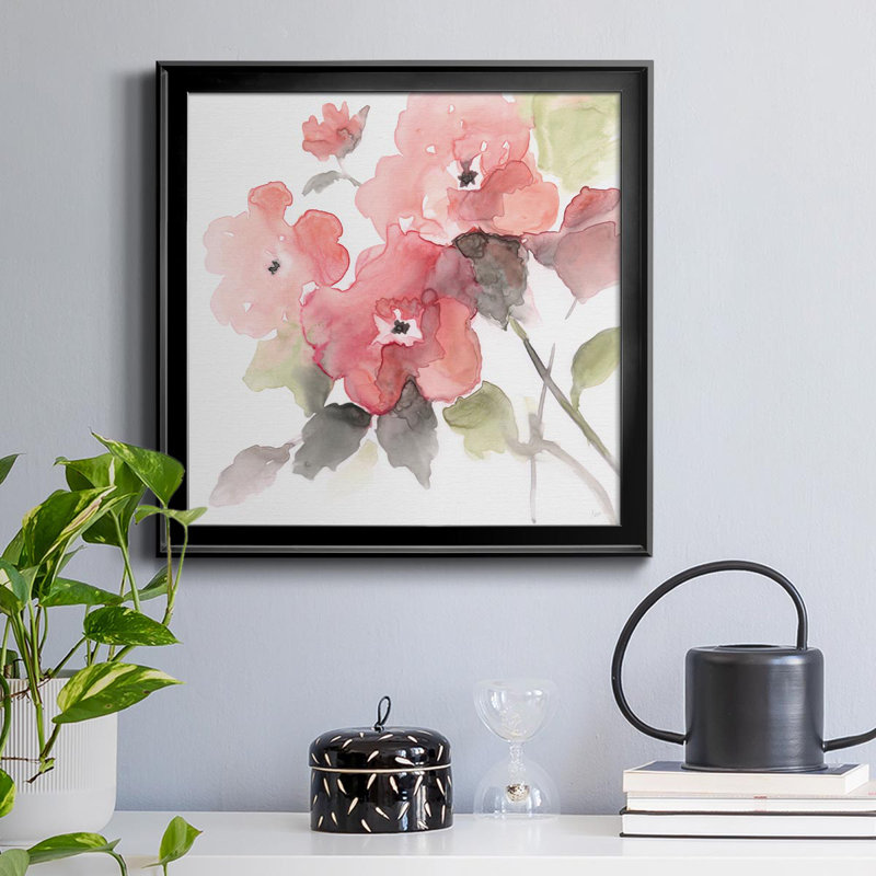 Coral Blush II - reproduction d'art sur toile tendue, Noir, H 17,5 po x l 17,5 po x P 1,5 po
