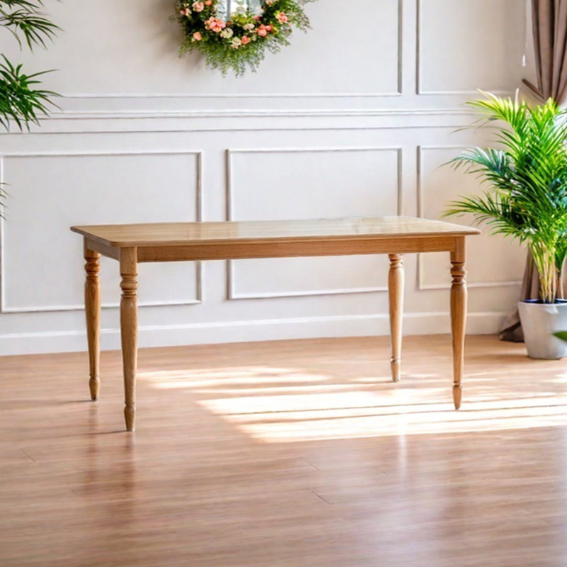 Solid wood oak dining table, 29.53”H x 86.61”L x 35.43”W