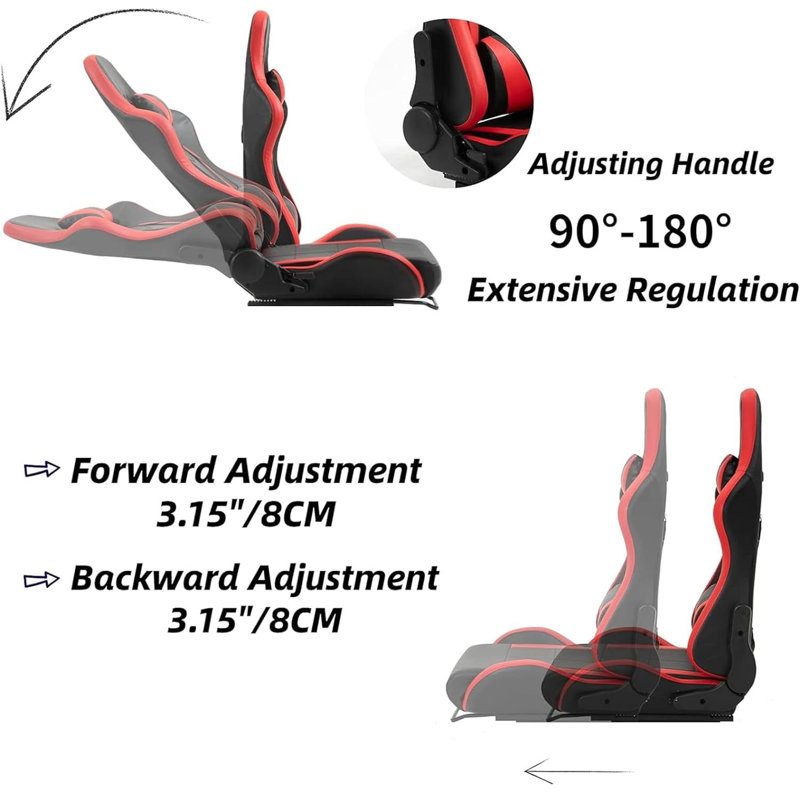 Anman Racing Seat Racing Simulator Cockpit Rear Stand Seat with Double Slide Fit Steering Wheel Stand Can DIY