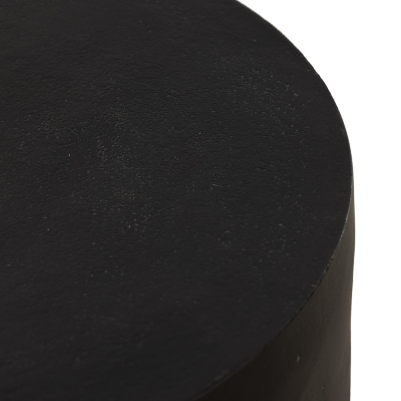 Table d'appoint en aluminium Vernia, Noir mat, Noir mat