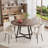 Round Dining Table Set with Velvet Upholstery Chairs-896957267-896957266-892995273