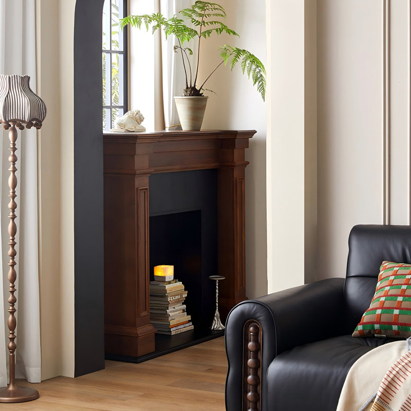 59.06"Color-Block Vintage Decorative Mantelpiece, 59.06"