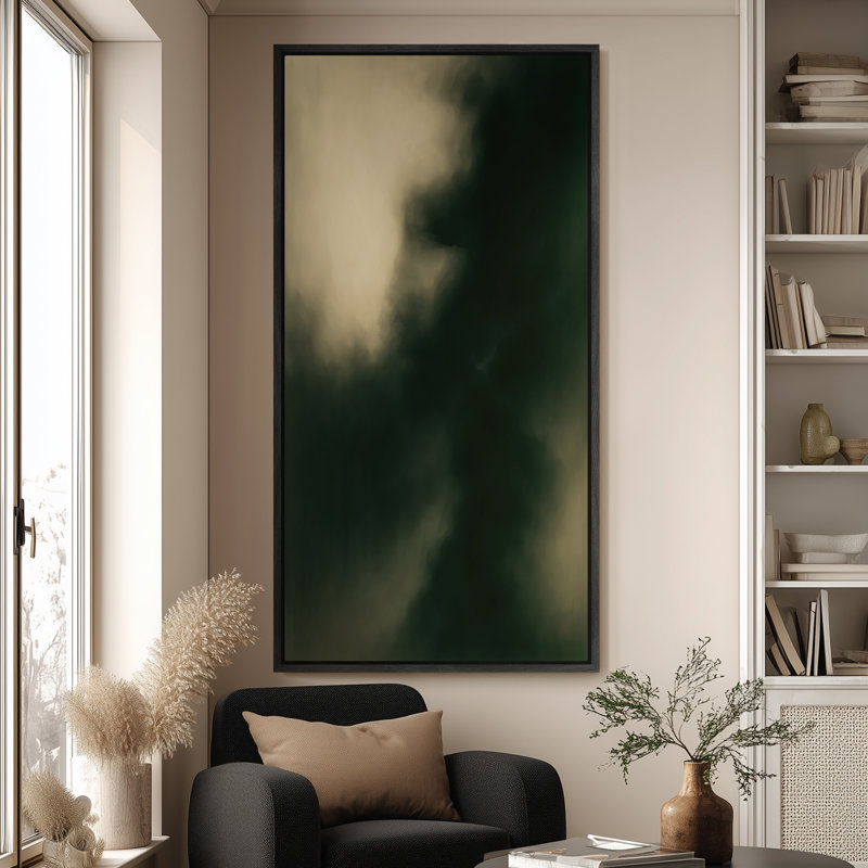 Très grand art mural rétro encadré pour art classique, H 60 po x l 30 po, Noir