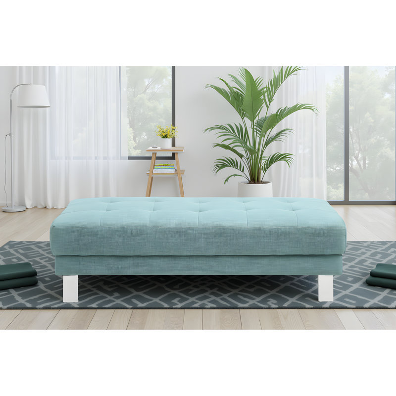 Tabius Fabric Ottoman, Teal