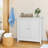 Double Door Storage Cabinet With Silver Knobs, Mid - Century Modern Design, Freestanding Buffet For Living, Kitchen, Bathroom And Hallway