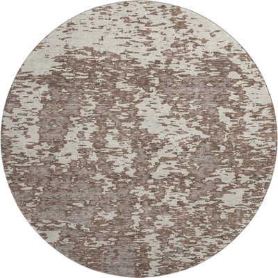 Premium Machine Washable Prisco Brown Rug