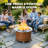 Stainless Steel 22" Low Smoke Fire Pit,Outdoor Wood Burning Smokeless Fire Pit With Cover & Poker-669131468-669131469