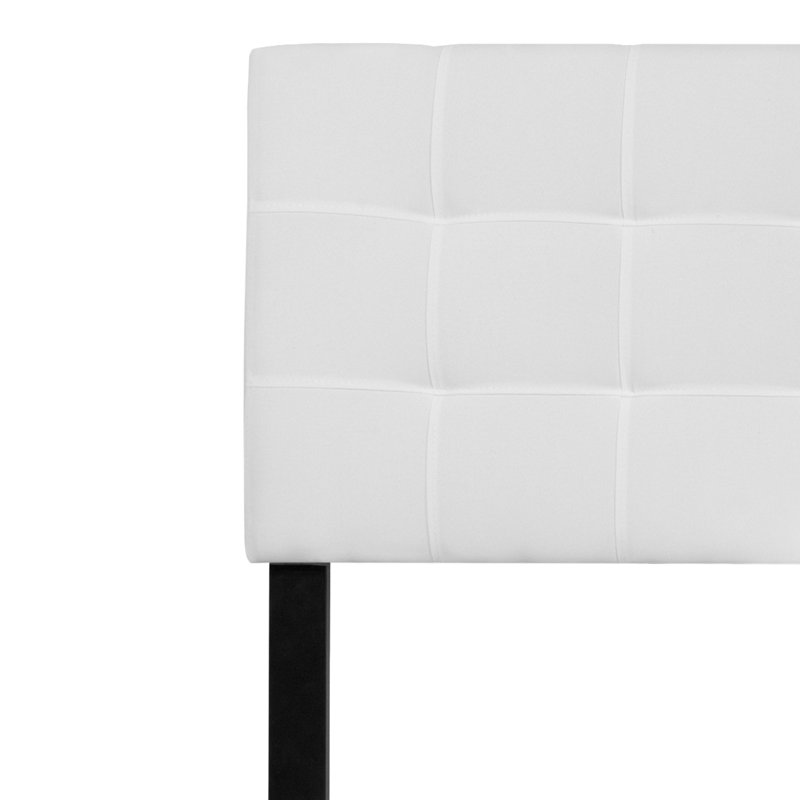 Tête de lit tapissier capitonnée Ciriaca, Très grand, Blanc