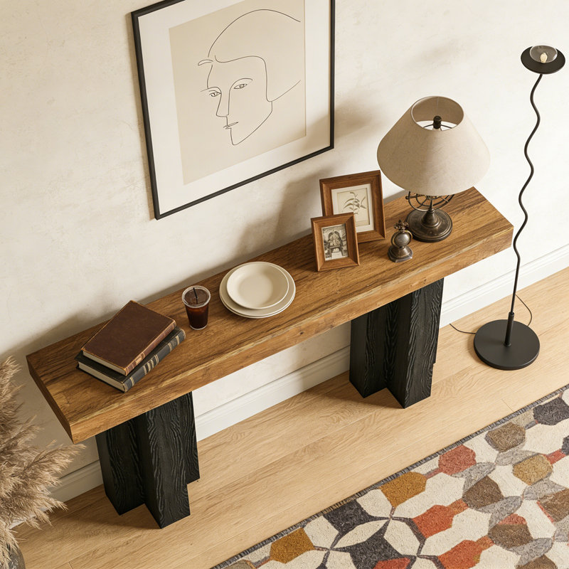 Narrow Sofa Console Entryway Table with Sturdy Legs