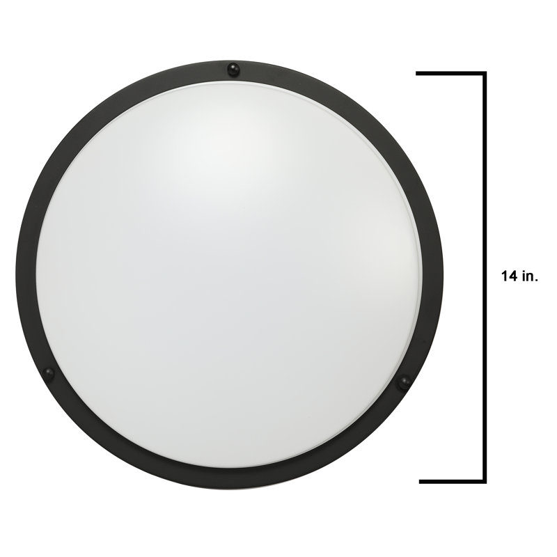 Plafonnier encastré 1 lumière Arjit, Noir mat, H 4 po x l 14 po x P 14 po