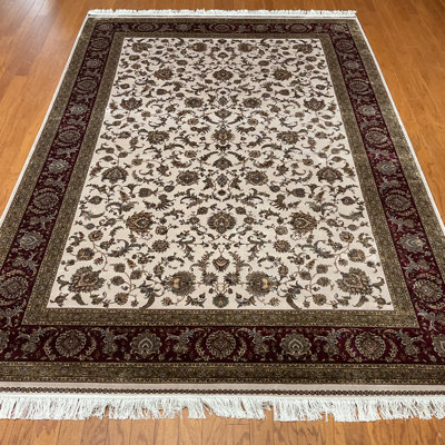 Bungalow Rose Tabriz Design Silk Rug