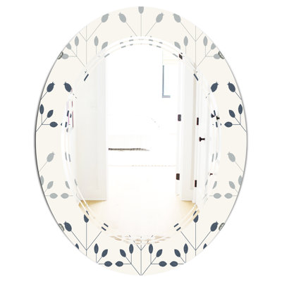 Miroir mural sans cadre i à motif botanique à motif floral américain i