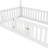 Twin Size Wood House Bed with Fence and Door, White-2107941735-2107941728