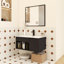 Meuble-lavabo flottant mural de 30 po avec lavabo en céramique - armoire moderne avec tablette ouverte et porte à fermeture en douceur, conception peu encombrante (robinet et drain non inclus)
