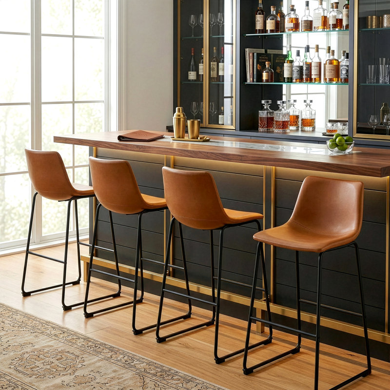 Julienn Bar & Counter Stool, Bar Stool (28.5" Seat Height), Cappuccino